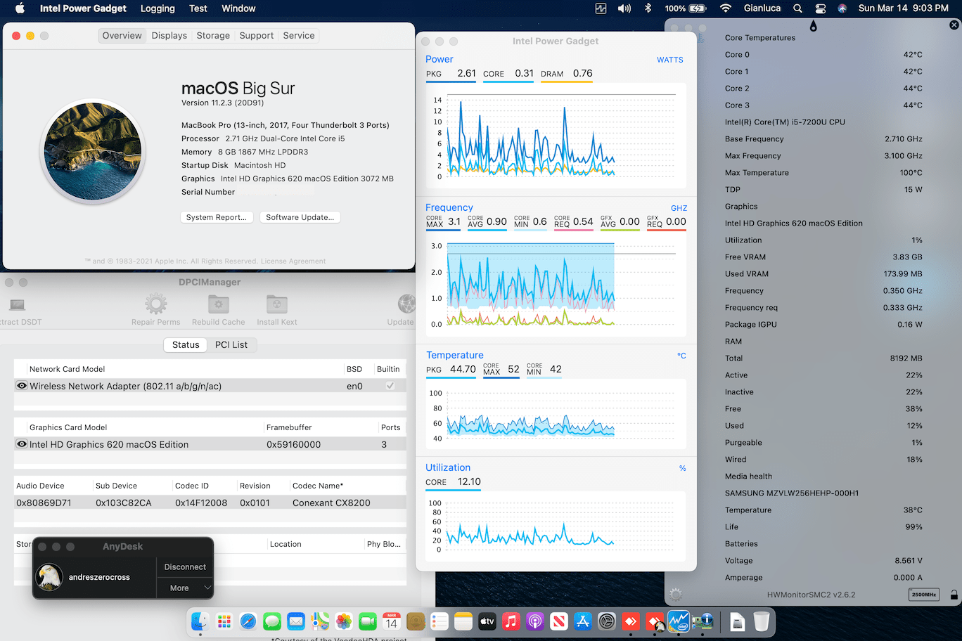 Success Hackintosh macOS Big Sur 11.2.3 Build 20D91 in HP Elite X2 1012 G2